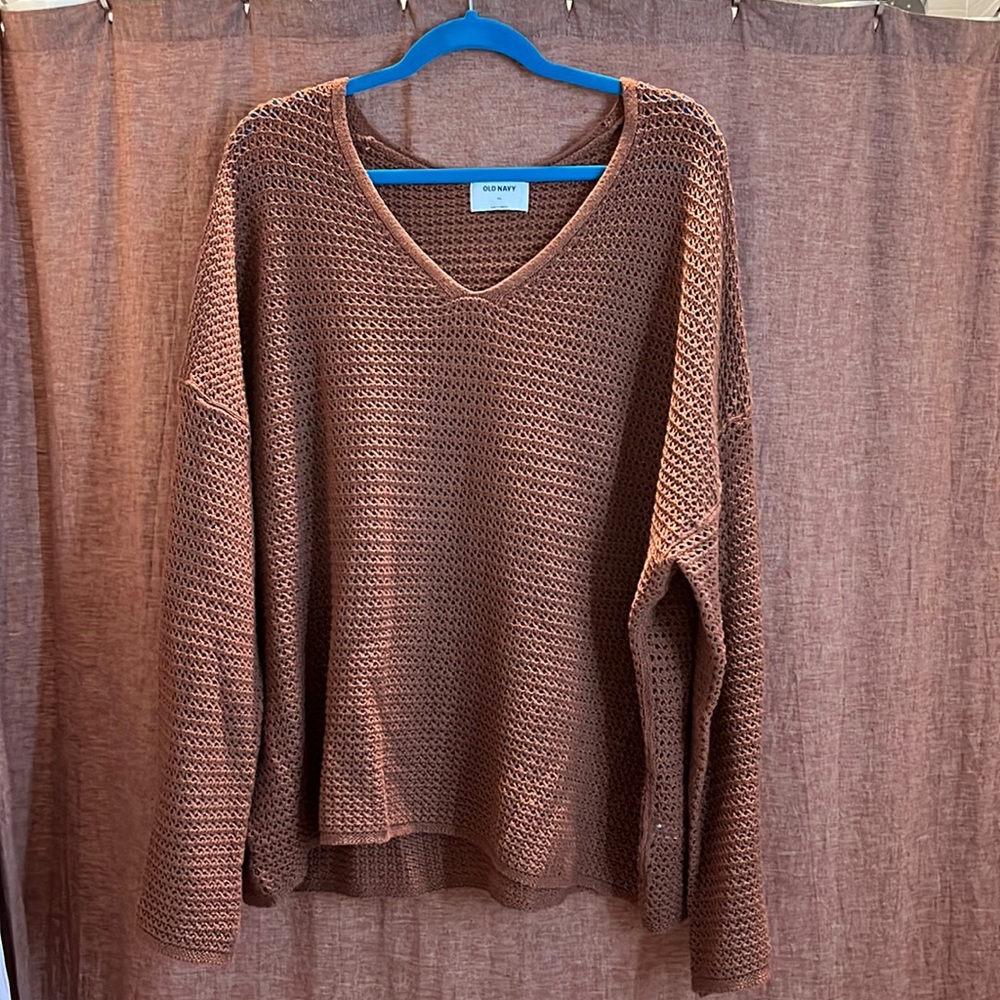 Old Navy Crochet V-Neck Sweater